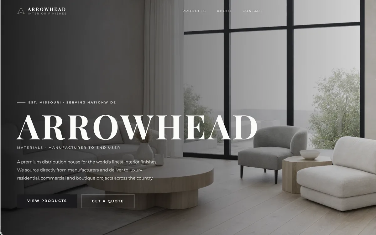 Arrowhead Interior — upscale flooring company website